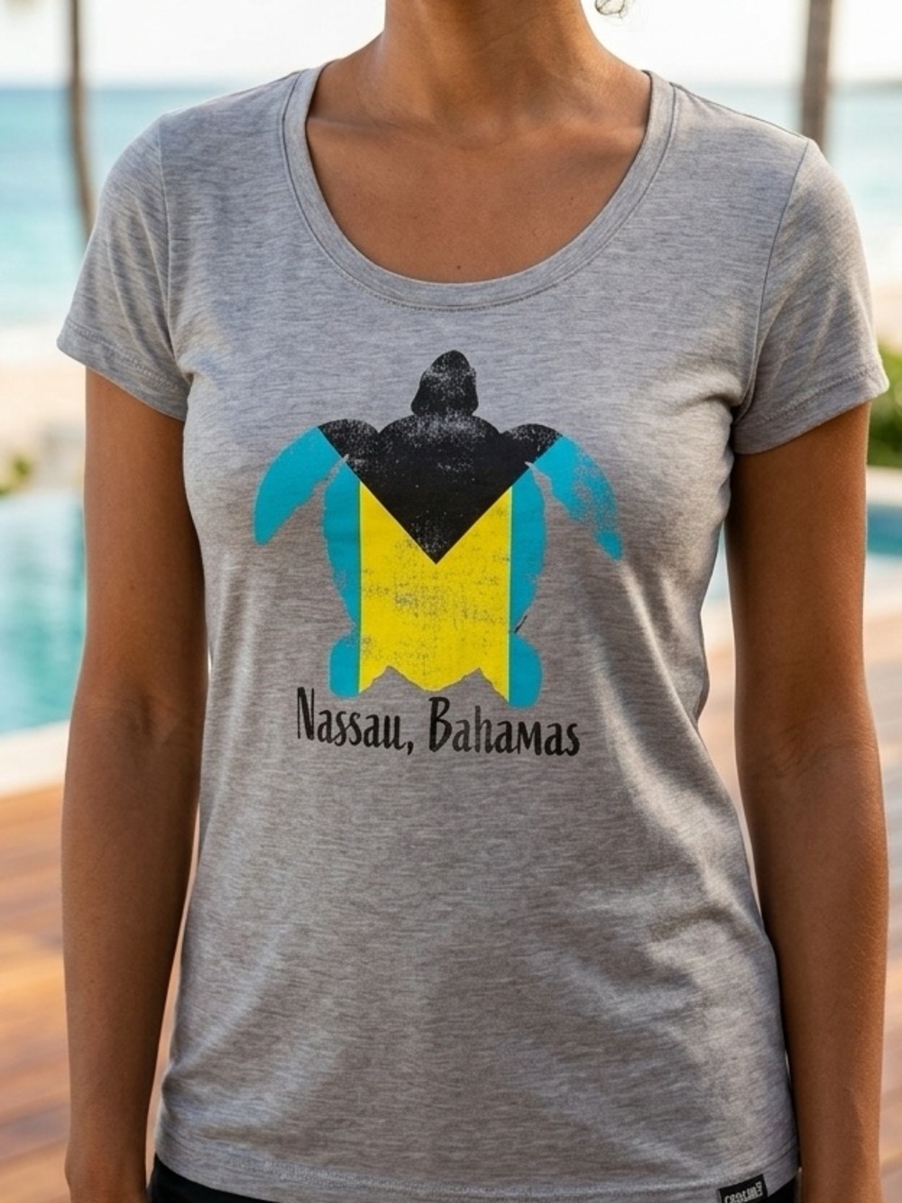 Cariloha Nassau Bahamas Bamboo Graphic Tee Grey 3XL